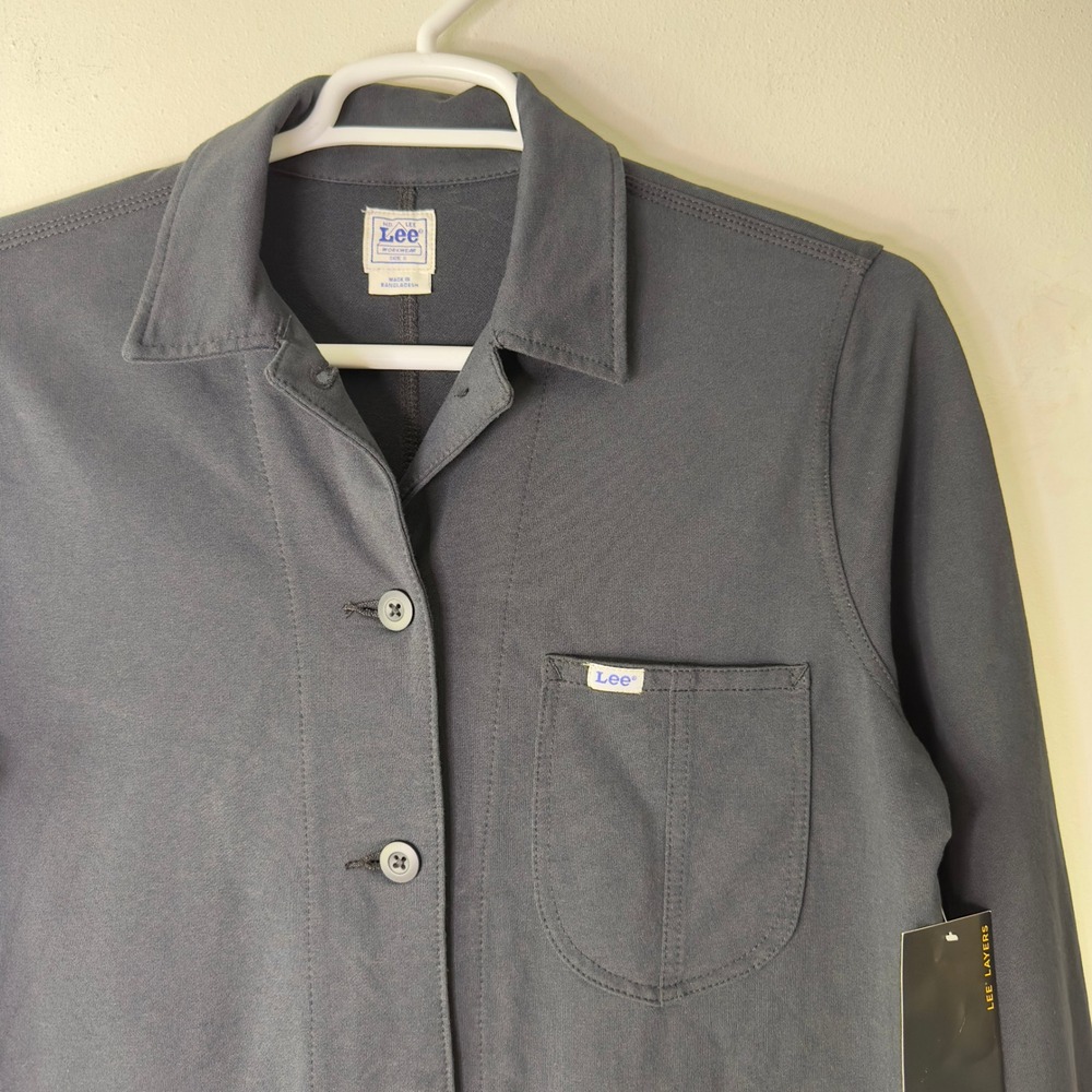 Lee Workwear Unionall Black Chore Jacket Women Small Button Up Long Sleeve NWT - Picture 4 of 7